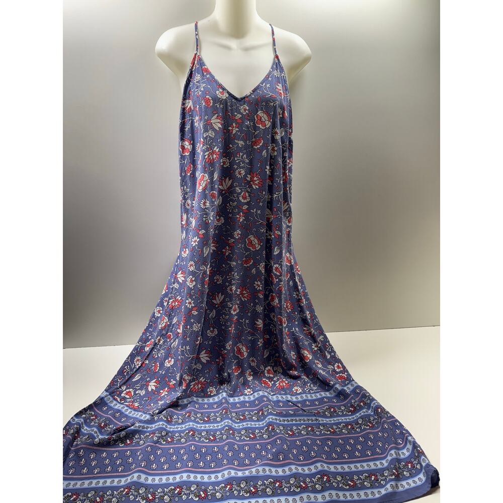 Old Navy Women’s Maxi Sundress Sz XL V Neck Cottage Core Floral Boho Summer